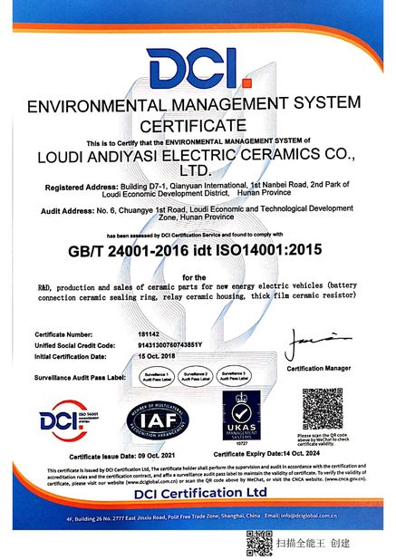 CHINA Hunan Antaeus New Materials Co., LTD zertifizierungen